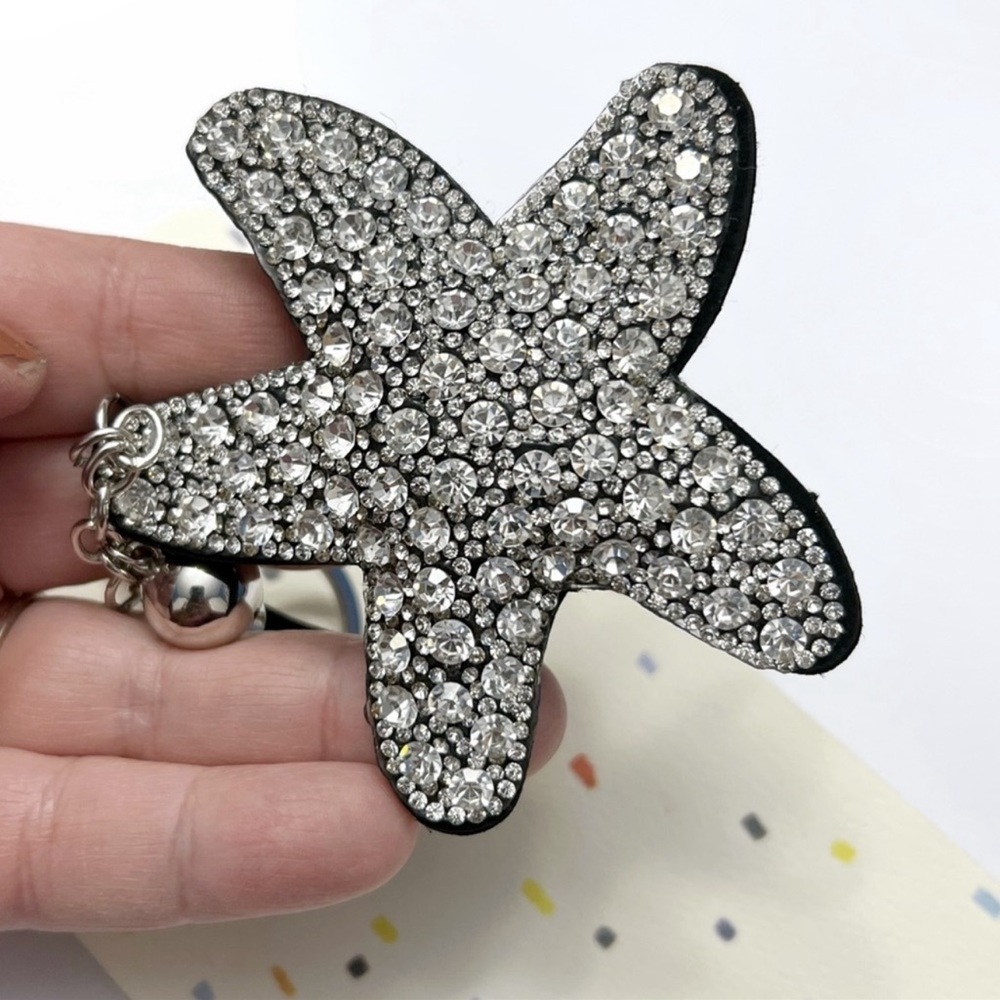 $3/20 Star Keychain Rhinestone Starfish Purse Charm with Tassle Silver &… - Picture 2 of 7